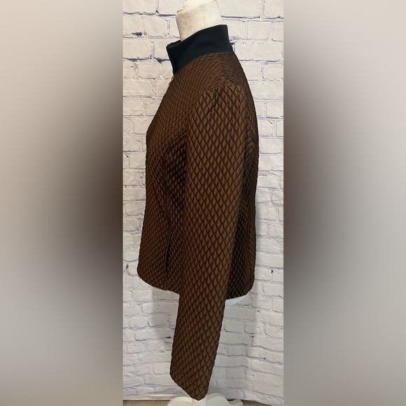 St. John Patchwork Full-Zipper Mandarin Collar Quilted Jacket with Pockets P - Picture 3 of 6